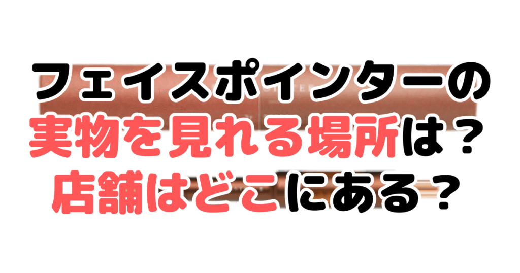 CORE FITフェイスポインターの実物を見れる場所は？店舗はどこにある？